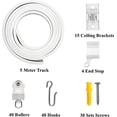 thumbnail image 2 of Jinsinto Flexible Curtain Rod, Extendable Curtain Rod Curtain Rod, Room Divider Curtain Rail, 5m,White, 2 of 4