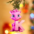 thumbnail image 3 of Fridja Personalized Dinosaur Christmas Ornament 26 Letters Hanging Pendant Ornaments 2024 Plastic Initial Monogram Xmas Tree Decorations with Hanging Rope Unique Customized Fun Gift for Kids, 3 of 3