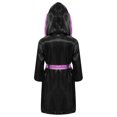 thumbnail image 2 of Alvivi Enfants Garçons Robe de Boxe Art Martial Muay Thaï Uniforme Manches Longues Kick Boxe Robe à Capuche Ensembles Noir&Rose C 16, 2 of 5