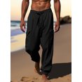 thumbnail image 3 of xiaxaixu Men Cargo Pants, Elastic Waist Drawstring Solid Loose Casual Pants Trousers with Pockets, 3 of 7
