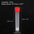 thumbnail image 2 of Unique Bargains 10mL Plastic Test Tubes, 20 Pack Frozen Test Tube Vial Container Storage Screw Cap, Red Clear, 2 of 6