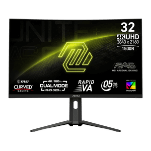 MSI MAG 321CUPDF 32" Moniteur de jeu courbé – 4K UHD 160Hz / 1080p 320Hz, Rapide VA, 0,5 ms, FreeSync Prime, HDR400, USB-C, AI Vision