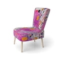 thumbnail image 3 of Designart "Cubism Unleashed Pink Expressions" Pink Cubism Upholstered Accent Chair - Modern Arm Chair For Living Room, 3 of 7
