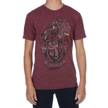 Harry Potter - Écusson de Gryffondor avec Lion - T-Shirt pour Homme (Moyen)