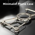 thumbnail image 2 of DSR Minimalist Phone Case Compatible with Samsung Galaxy S24 Ultra, 360° Rotation Kickstand Aluminum Metal Frameless Design Bumper Case, Protective Shock Grade Shell,Natural Titanium, 2 of 6