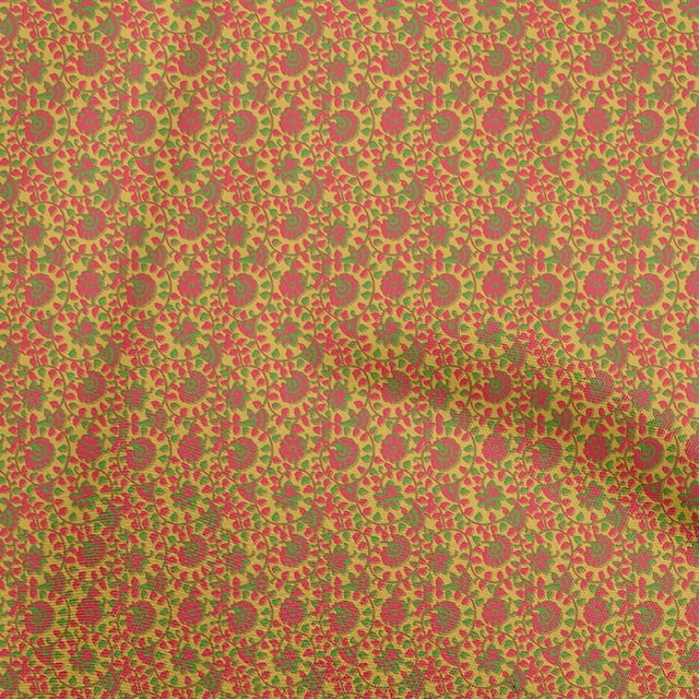 oneOone Cotton Poplin Yellow2 Fabric Floral Sewing Craft Projects Fabric Prints By Yard 42 Inch Wide