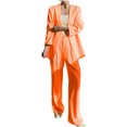 thumbnail image 1 of Timegard 2 Piece Suits Set for Women Button V Neck Open Front Jackets Business Office Wide Leg Pant Blazer Outfits, 1 of 6