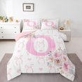 thumbnail image 2 of Erosebridal Initial Letter O Bedding Full Comforter Set, Romantic Rose Down Comforter, Girly Fairy Decor, Reversible 3-Piece, 2 of 8