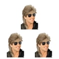 thumbnail image 2 of Shengyu Realistic Appearance Mens Wig For Punk Rock Disco Party Suitable For Various Occasions Wig Cover Mixed Gold 3Set, 2 of 6