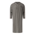 thumbnail image 3 of Mens Muslim Arabia Casual Long Sleeve Pocket Loose Robe Shirt Muslim Robe Solid Pocket, 3 of 4