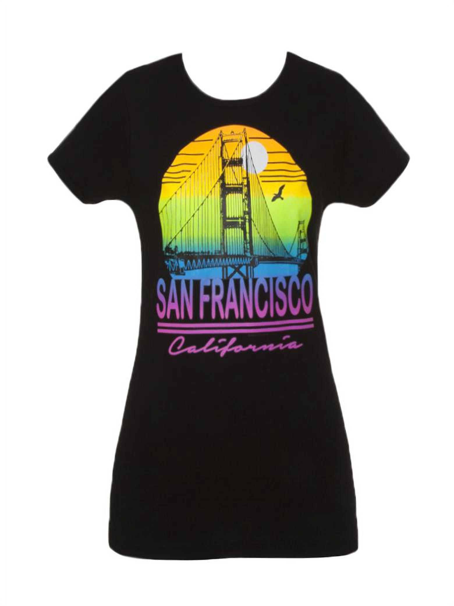 Cali Pride Womens Short-Sleeve T-Shirt - San Francisco Golden Gate - Large Black