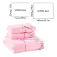 thumbnail image 3 of Yhmxh Bedding Colour Lace Side 3 Piece Soft Absorbent Embroidered Gift Towel Bath Towel Skin-friendly Throw Blanket Machine Washable Microfiber Bed Sheet Set, 3 of 6