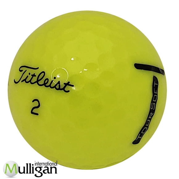 Mulligan - 12 balles de golf récupérées Titleist Tour Soft 2024 jaunes 5A