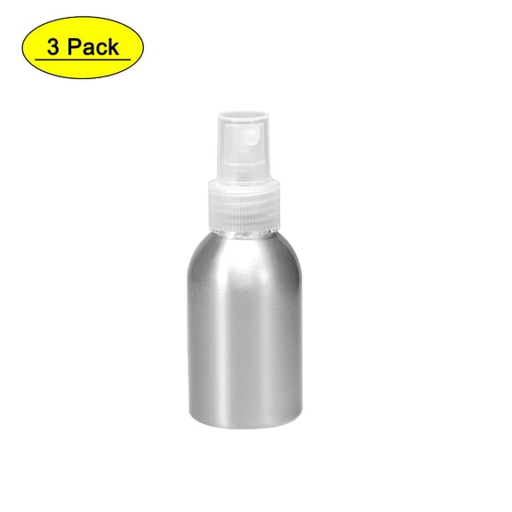 Unique Bargains 3 Pcs Bouteille Vaporisateur en Aluminium 1.7oz/50ml avec Vaporisateur à Brume Fine Transparent, Contenant Vide Rechargeable Bouteille de Voyage