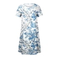 thumbnail image 5 of Pisexur Robe T-shirt Décontractée d'Été pour Femme, Col Rond, Manches Courtes, Style Bohème, Vacances, Fluide, Grande Taille, Robe Maxi, 5 of 5