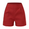 thumbnail image 5 of B91xZ Womens Workout Shorts Drawstring High Waist Casual Wide Leg Shorts,Red M, 5 of 5