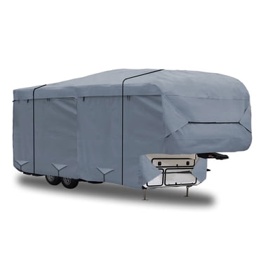 5th Wheel RV Cover 5 Layers top fits 28' - 30' with Reinforced Windproof Side-Straps Anti-UV Water-Resistance Heavy Duty for Motorhome Camper Trailer