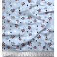 thumbnail image 1 of Soimoi Blue Rayon Fabric Paw Dog Print Fabric by Yard 42 Inch Wide, 1 of 3