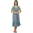 thumbnail image 2 of Bimba Robe de Nuit Mi-Mollet en Coton Sans Manches pour Allaitement, 2 of 9