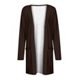 thumbnail image 4 of AherBiu Womens Cardigan Tops Long Sleeve Open Front Mid-Long Outwear with Pockets Spring Clothes, 4 of 5