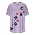 thumbnail image 3 of EQWLJWE Hauts d'Été pour Femmes Hauts pour Femmes Liquidation Femmes T-shirts à Col Rond Imprimés Mode Confortables Chemisiers Hauts pour Femme, 3 of 5