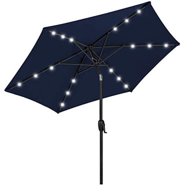 Best Choice Products Parasol de Terrasse Suspendu Déporté de 10 Pi, Inclinaison Facile, Ombrage en Polyester, 8 Baleines, Bleu Marine