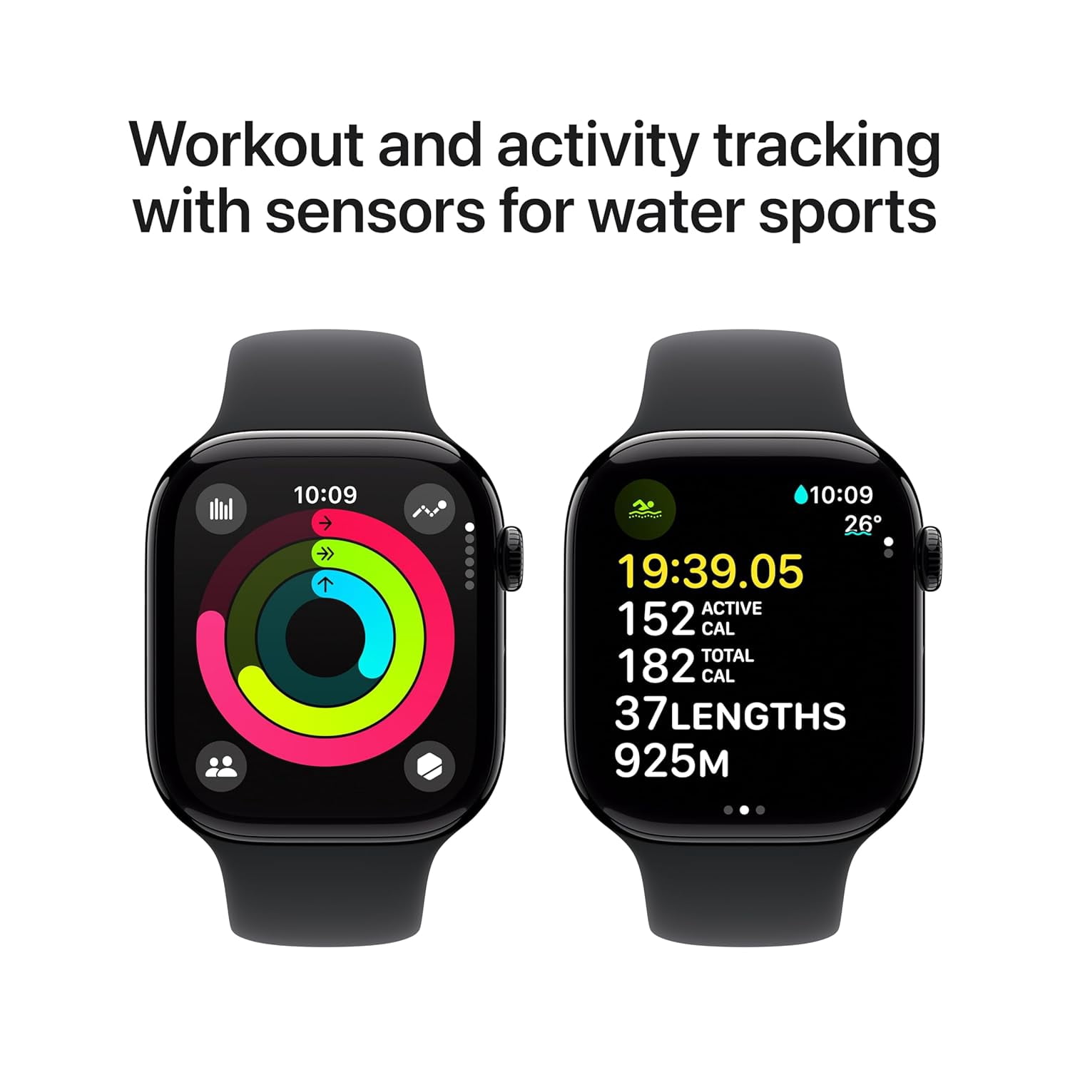 Apple Watch Series 10 (GPS) 46mm Jet Black Aluminum Case with