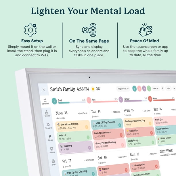 Skylight Calendar: 15-inch Digital Calendar & Chore Chart, Smart