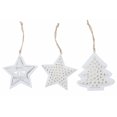 thumbnail image 1 of Wooden Star And Tree Ornament - Set of 12, 1 of 1
