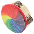 thumbnail image 2 of Tambourin Arc-en-Ciel avec Double Rangée, Instrument de Percussion à Main, 2 of 8