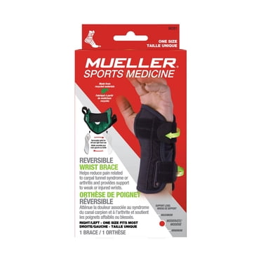 Mueller Sports Medicine Green Reversible Wrist Brace, Black, Adjustable