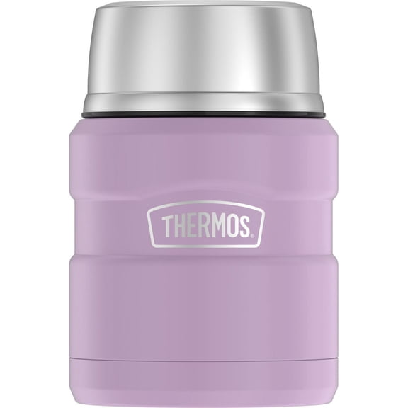 Thermos alimentaire en acier inoxydable à isolation sous vide, 16 oz, avec cuillère pliable – Lavande