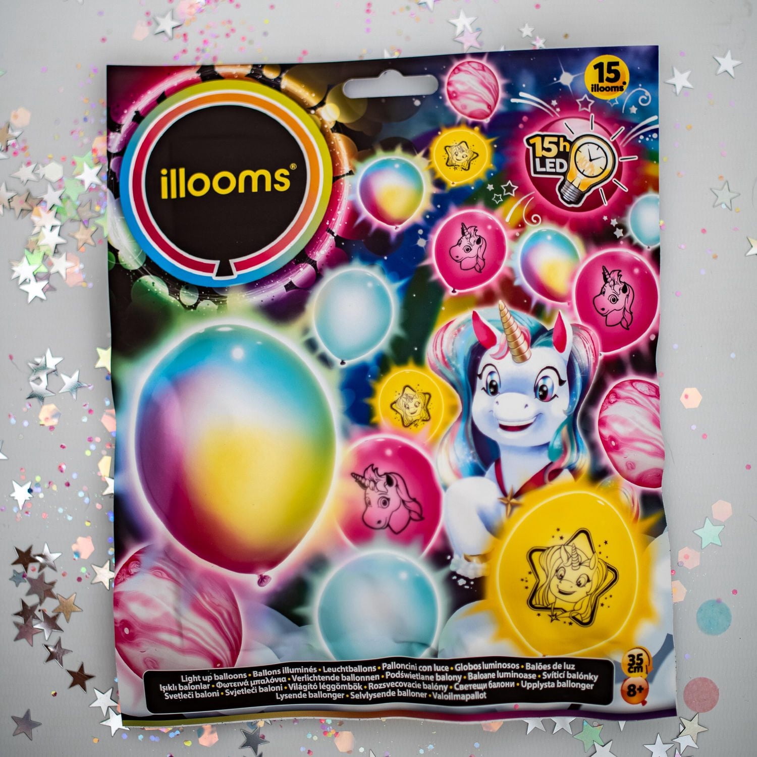 illooms Unicorn LED light up balloons 15PK