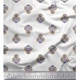 thumbnail image 1 of Soimoi Moss Georgette Fabric Floral Block Print Fabric by The Yard 42 Inch Wide, 1 of 5