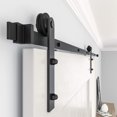 thumbnail image 4 of WINSOON 8 ft Single Sliding Barn Door Hardware Track Kit Black Finish Basic I Style, 4 of 7