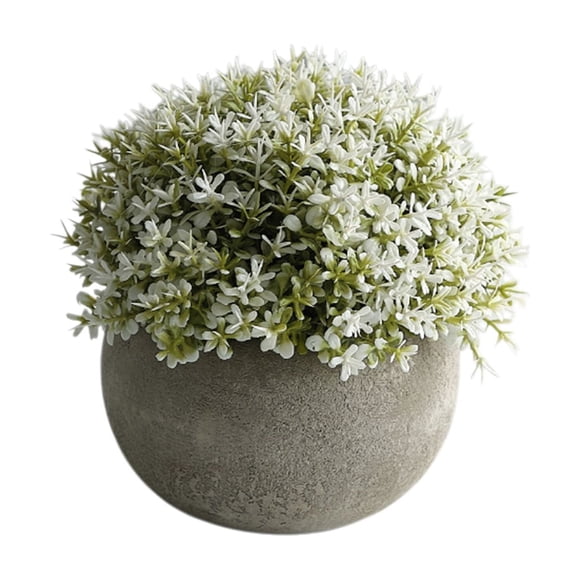 Arrangement de Vase en Céramique à Fleurs Artificielles, Mini Faux Bouquet Floral pour Centre de Table, Déco Maison, 12 cm