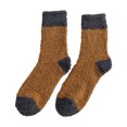 thumbnail image 1 of TIEVOSA Winter Men Coral Socks Middle Tube Sleeping Home Solid Stocking（Yellow）, 1 of 3