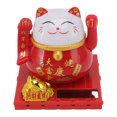 thumbnail image 3 of Solar Arm Waving Fortune Cat, Exquisit Red Wealth Welcoming Lucky Cat Mascot Statue  For Home Decor, 3 of 8