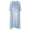 thumbnail image 4 of CHOK Ensemble Deux Pièces pour Femmes Robe Midi à Imprimé Floral avec Cardigan en Mousseline Sans Manches Grande Taille Robes d'Invitée de Mariage Robes de la Mère de la Mariée 2022, 4 of 6