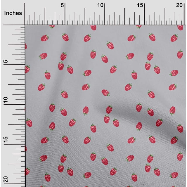 oneOone Cotton Poplin Fabric Raspberry Fruit Fabric Prints by Yard 42 Inch Wide
