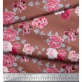 thumbnail image 3 of Soimoi Cotton Poplin Fabric Roses & Leaves Floral Printed Craft Fabric by The Yard 42 Inch Wide, 3 of 3