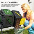 thumbnail image 4 of Outsunny Composteur de 34,5 Gallons, Bac à Compost à Double Chambre, Jaune et Vert, 4 of 9