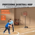 thumbnail image 2 of KFFKFF Ensemble de Basketball, Système de Panneau Arrière Portable Réglable de 5 à 7 Pi, Cerceau et But de 28 Pouces, Convient aux Enfants et aux Adultes, Livré avec Roues, Support et Base Lestée, Idéal pour une Utilisation Extérieure/intérieure, 2 of 9