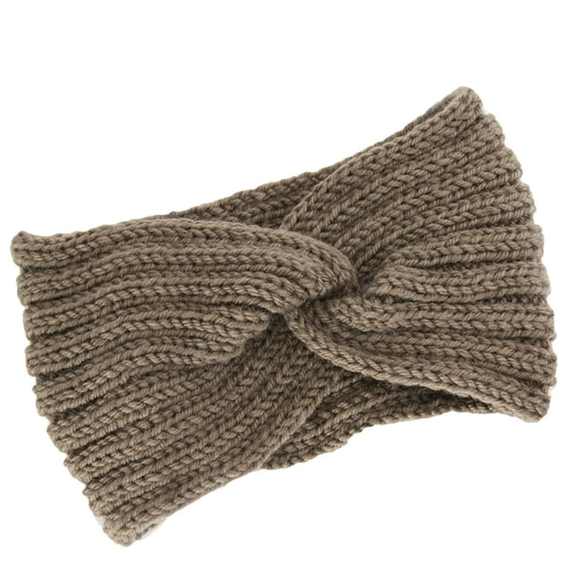 Bandeau Croisé Tricoté Automne Hiver pour Femmes, Bandeau de Sport Extensible et Chaud