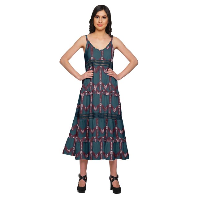 Moomaya Robe Maxi Sans Manches à Bretelles Spaghetti Ajustables pour Femmes Grande Taille
