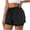 Black, variant on Lenpel Athletic Shorts for Women Elastic High Waisted Drawstring 2 in 1 Running Shorts Sports Workout Shorts