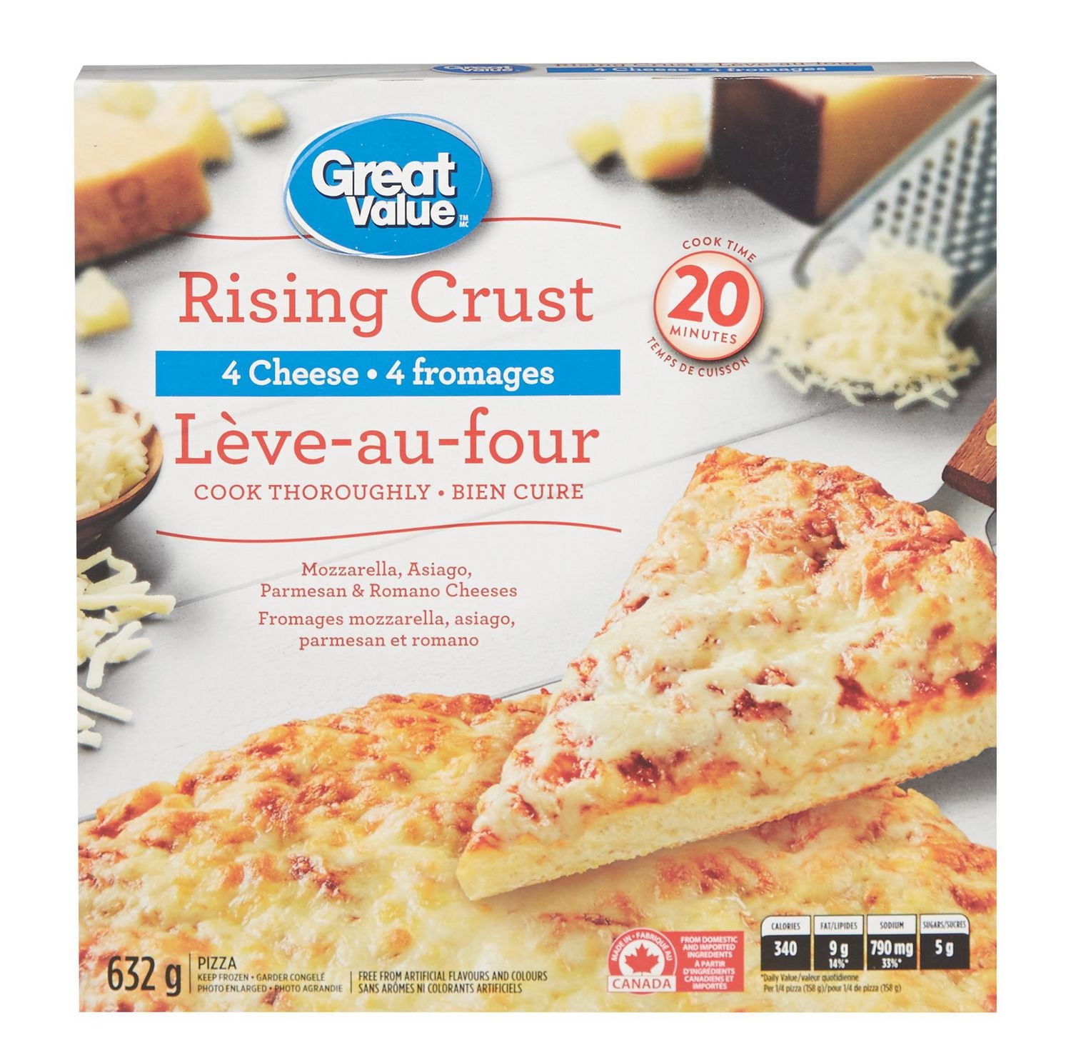 Pizza lève-au-four Great Value 4 fromages 632 g