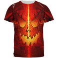 thumbnail image 1 of Halloween Intergalactic Pumpkin of Doom All Over Mens T Shirt, 1 of 2
