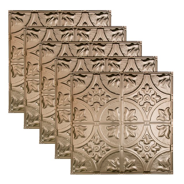 Great Lakes Tin Jamestown Champagne 2ft x 2ft Nail Up Ceiling Tiles (5 Pack)