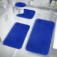 thumbnail image 4 of Solid Color Bath Mats 4 Set Bathroom Rugs For 4 Pcs Toilet Mats Universal Soft Comfortable Water Absorption Non-Slip Thick Machine Washable Easier To Dry Dark, 4 of 8